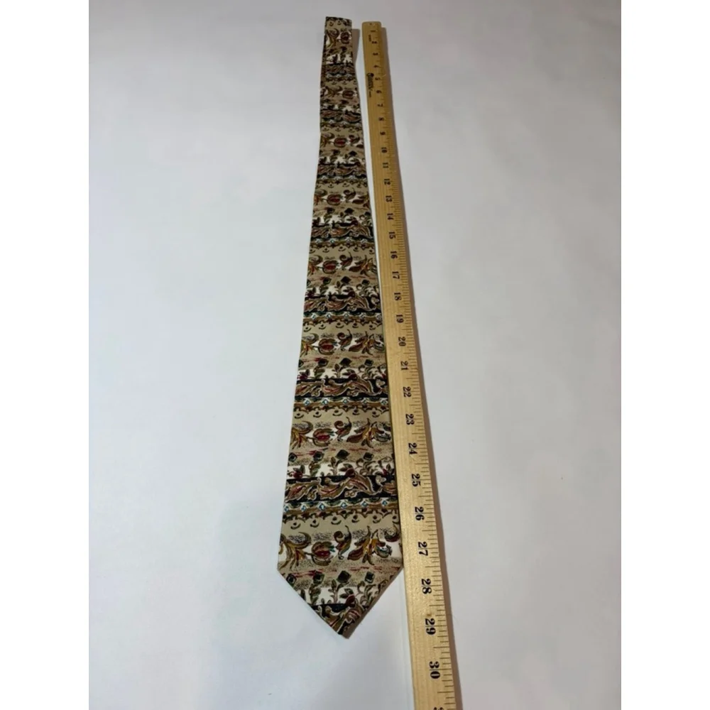 Vintage GAP Silk Tie Tapestry Floral Novelty Print USA Retro 90s